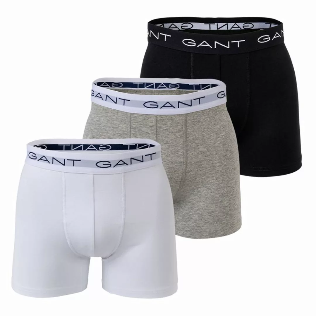 GANT Herren Boxer Shorts, 3er Pack - Boxer Briefs, Cotton Stretch Grau S günstig online kaufen