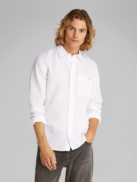 Calvin Klein Jeans Leinenhemd LINEN COTTON SHIRT mit Brusttasche günstig online kaufen