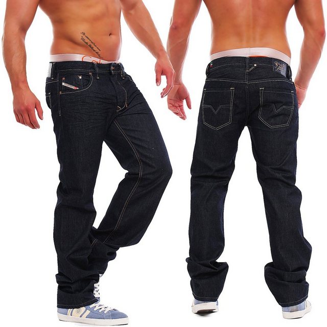 Diesel Gerade Jeans Diesel Herren Denim Jeans Larkee 008Z8 Rinse Deep Dark günstig online kaufen