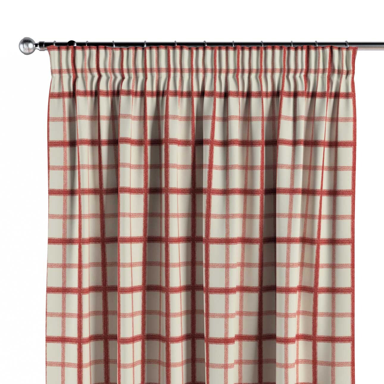 Vorhang mit Kräuselband, rot-creme, Avinon (131-15) günstig online kaufen