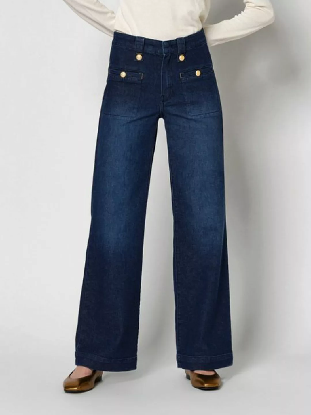 ROSNER Bootcut-Jeans Audrey1_088 mit goldenen Knöpfen günstig online kaufen