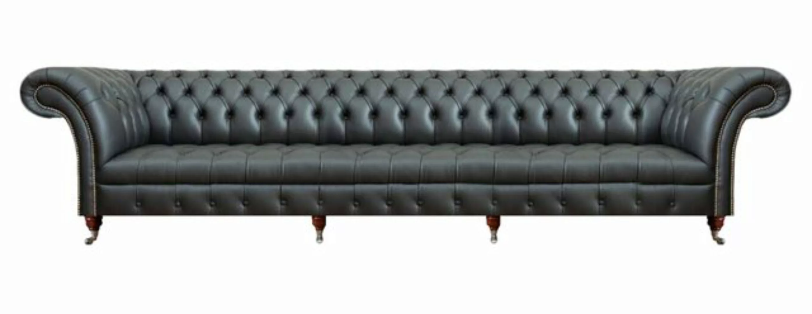 JVmoebel Chesterfield-Sofa Sofa Viersitzer Couch Schwarz Polstermöbel Chest günstig online kaufen