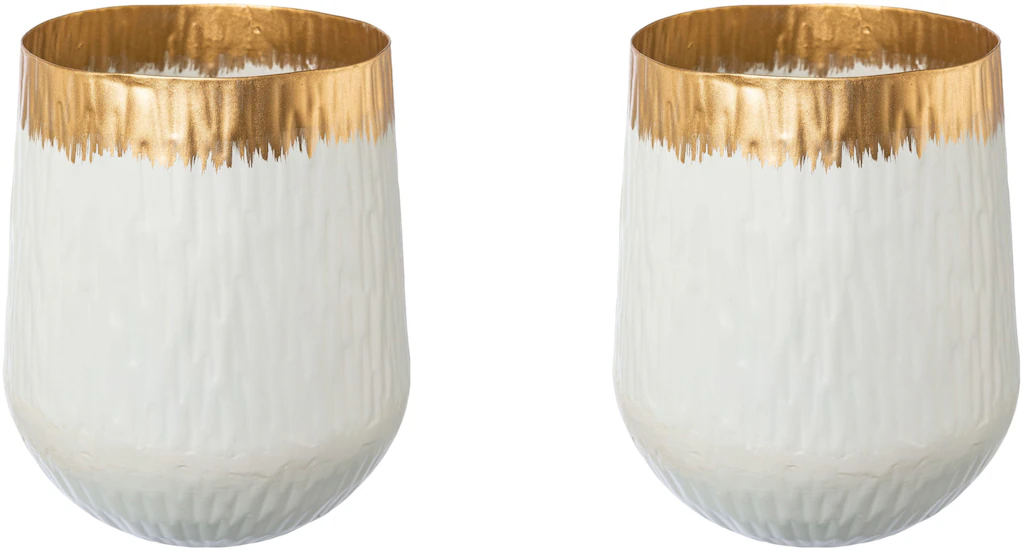 Creativ deco Tischvase "AGNES", (2 St.), mit schickem Gold Detail günstig online kaufen