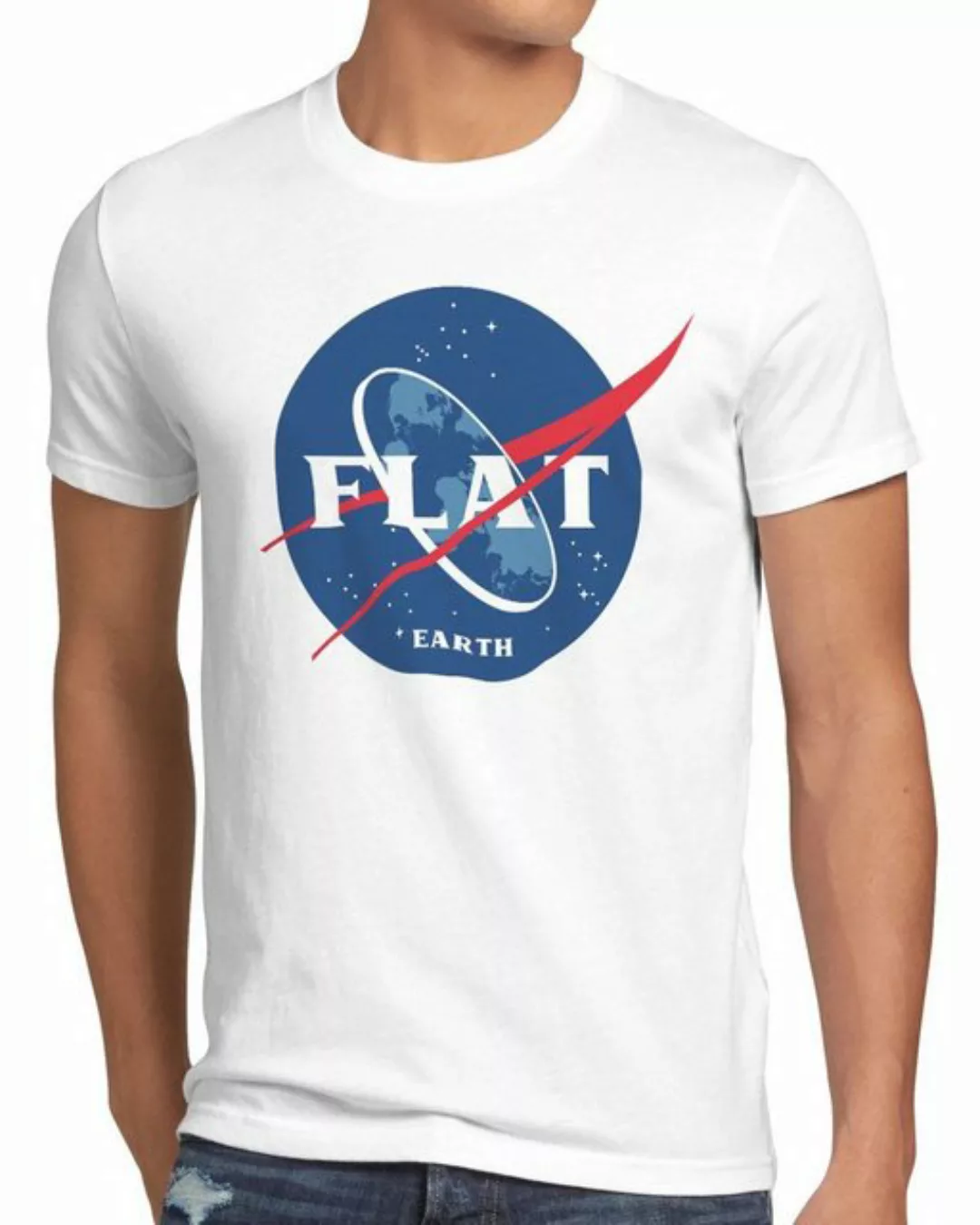 style3 T-Shirt Flat Earth fernrohr weltraum astronomie günstig online kaufen