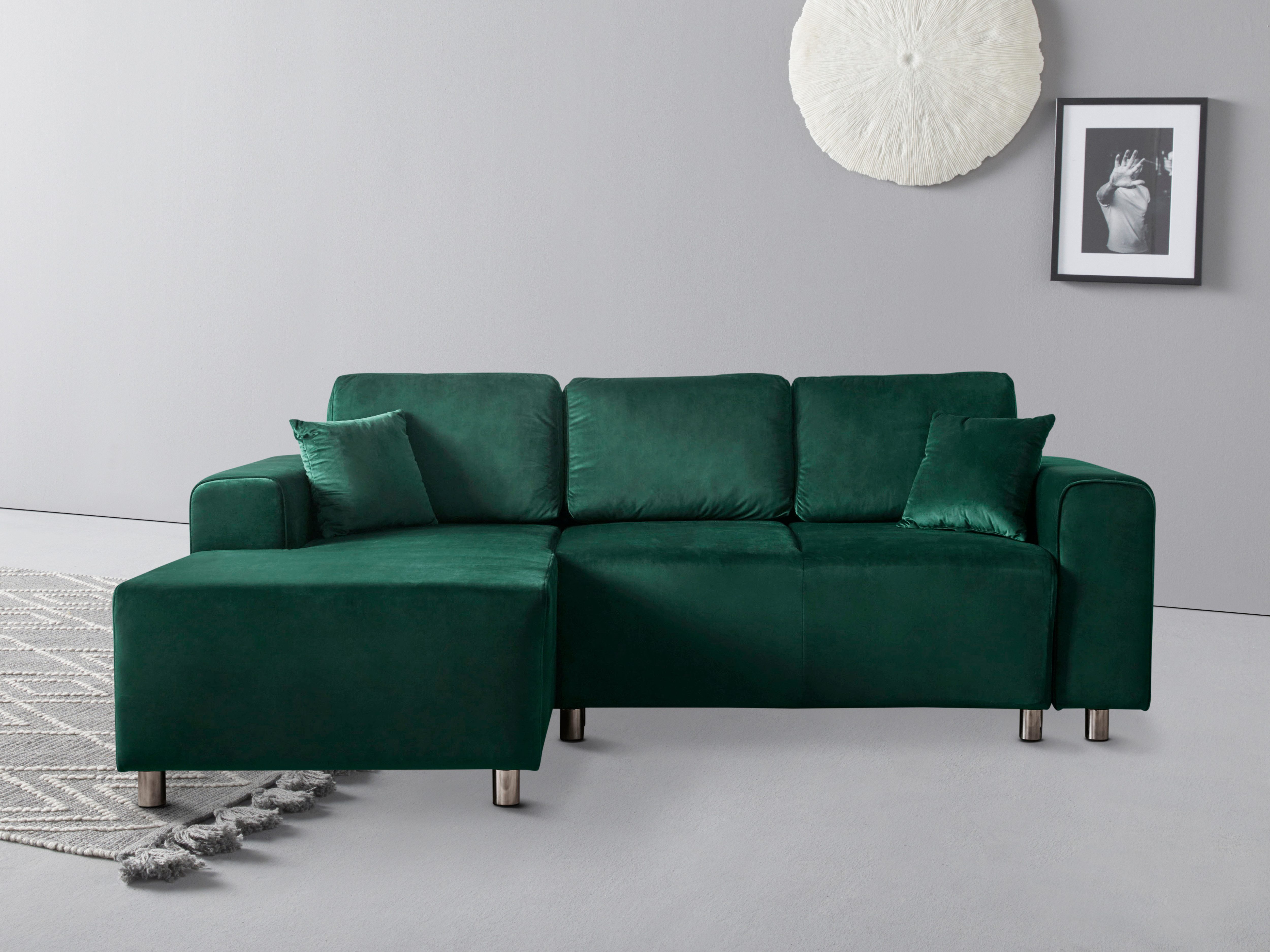 Home affaire Ecksofa "Györ", L-Form, wahlweise mit Bettfunktion und Bettkas günstig online kaufen