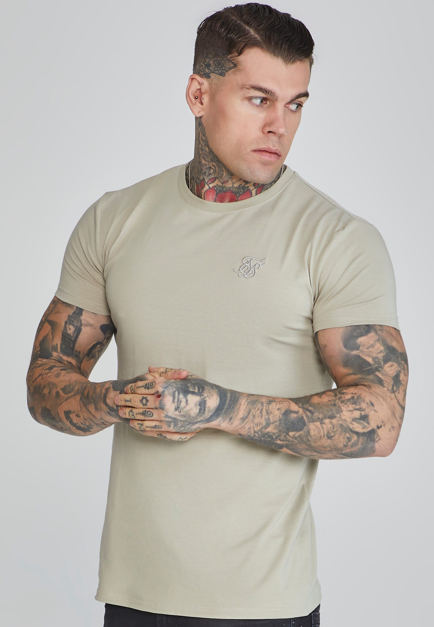 Siksilk T-Shirt SikSilk Herren Graues Muscle günstig online kaufen