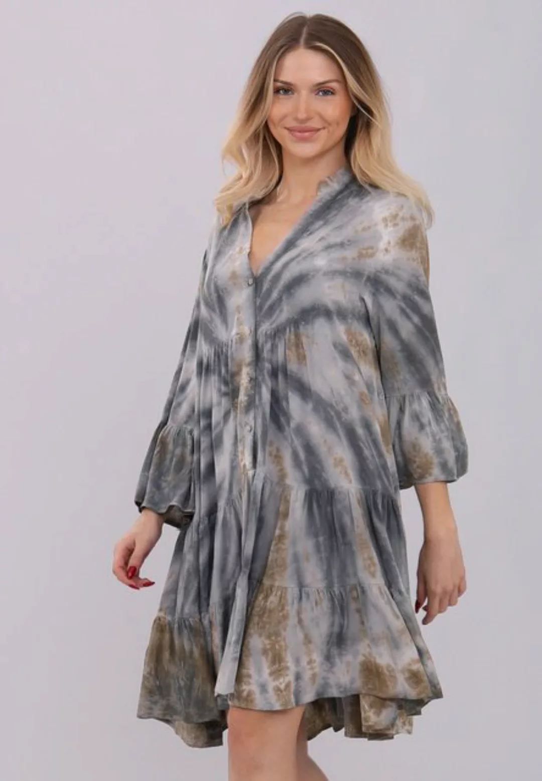 YC Fashion & Style Tunikakleid "Batik-Tunika aus kühlender Viskose" Boho, H günstig online kaufen