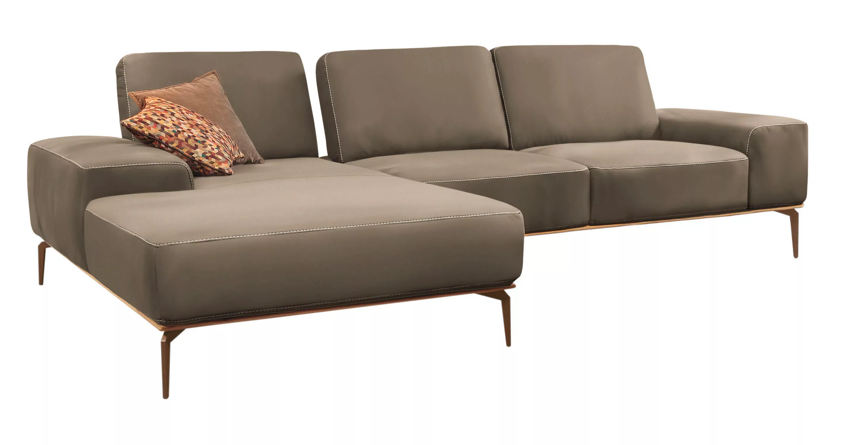 W.SCHILLIG Ecksofa run, mit Holzsockel, Füße in Bronze pulverbeschichtet, B günstig online kaufen