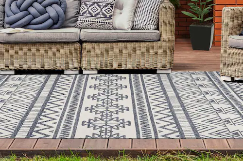 my home Teppich »Alessia«, rechteckig, 10 mm Höhe, wetterfest, Wohnzimmer günstig online kaufen