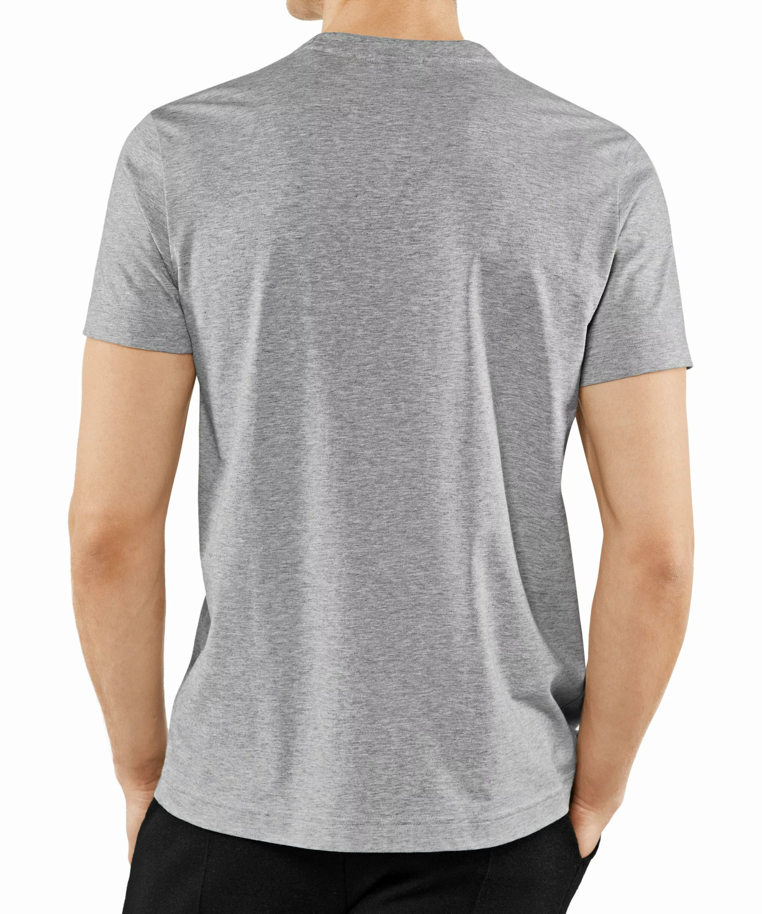 FALKE Herren T-Shirt Rundhals, Polo, 3XL, Grau, Uni,Struktur, Baumwolle, 62 günstig online kaufen
