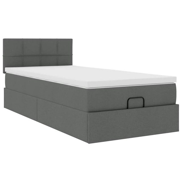 vidaXL Bett Ottoman-Bett mit Matratze Dunkelgrau 80x200 cm Stoff günstig online kaufen