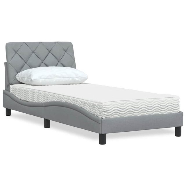 vidaXL Bett, Bett mit Matratze Hellgrau 80x200 cm Stoff günstig online kaufen