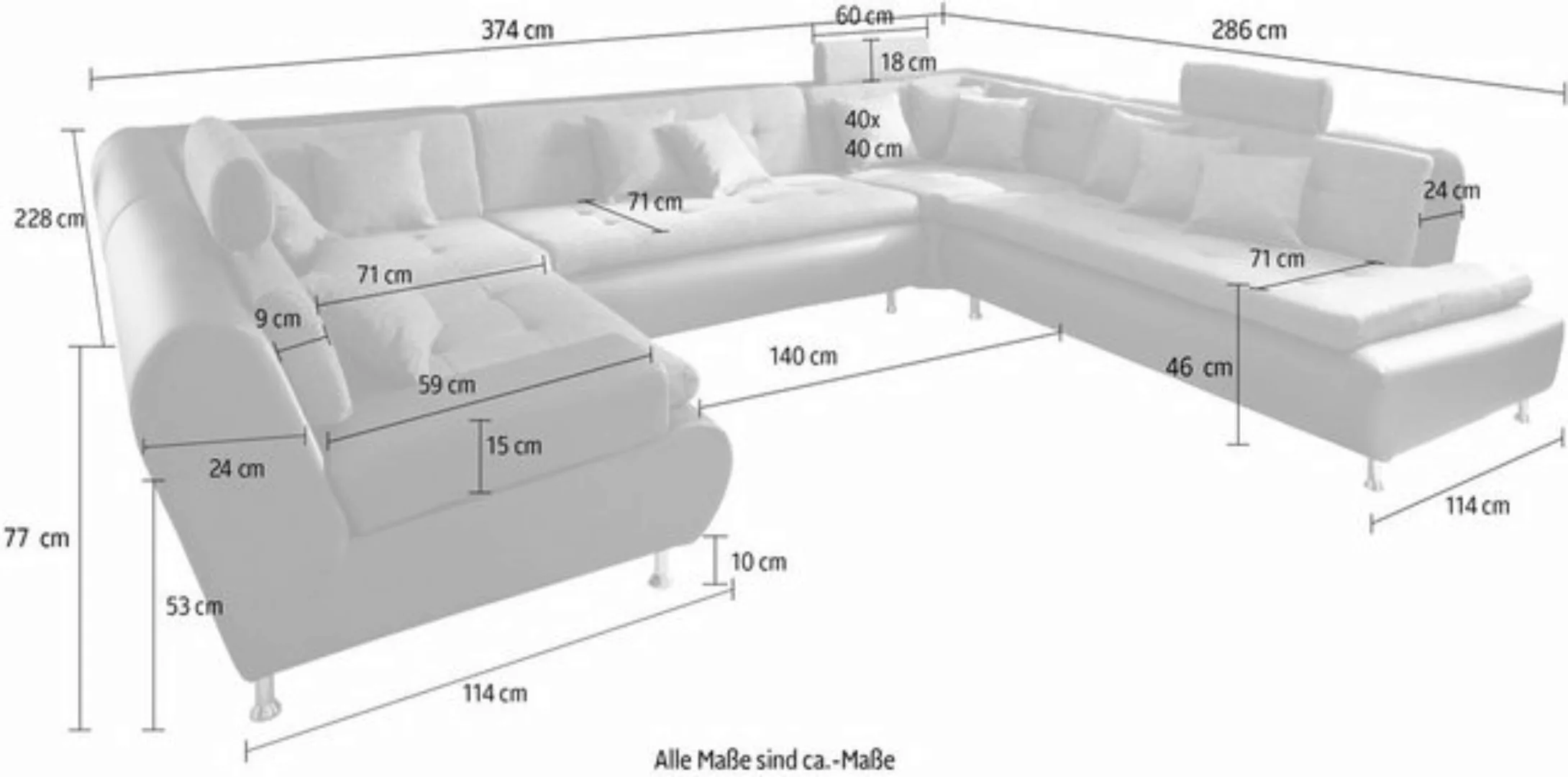 Trends by HG Wohnlandschaft "Lounge U-Form" günstig online kaufen