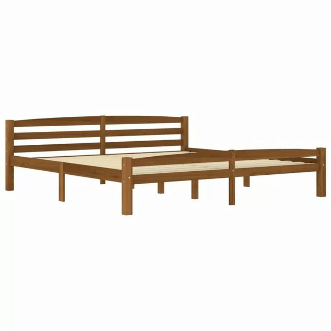 vidaXL Bettgestell Massivholzbett Honigbraun Kiefer 180x200 cm Doppelbett B günstig online kaufen