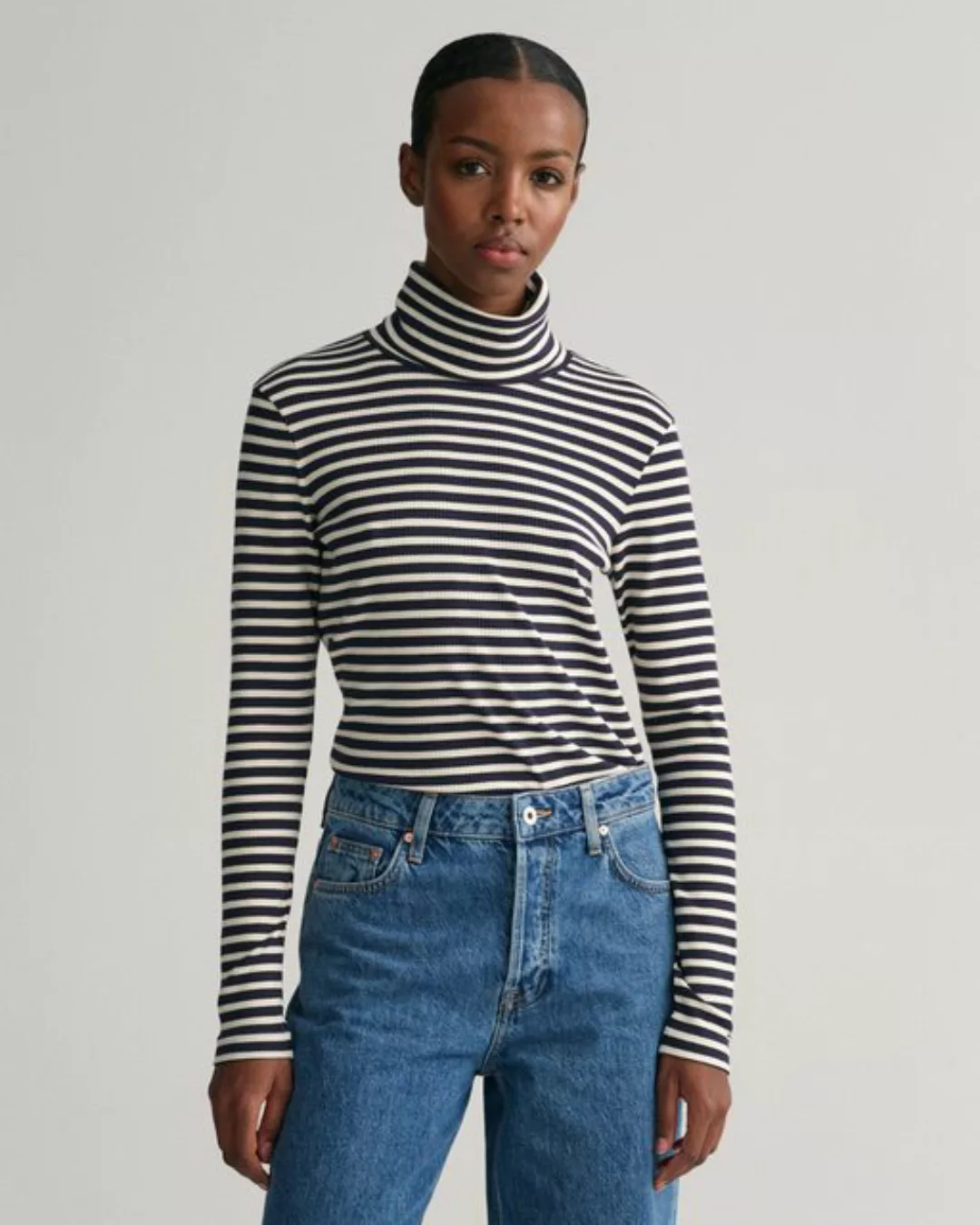 Gant Rollkragenshirt SLIM STRIPED RIB TURTLENECK günstig online kaufen