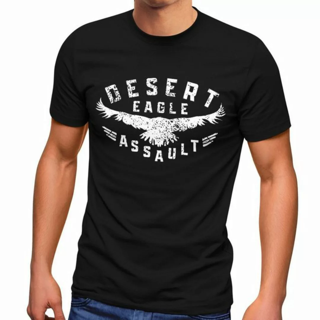 Neverless Print-Shirt Herren T-Shirt Adler Aufschrift Desert Eagle Assault günstig online kaufen
