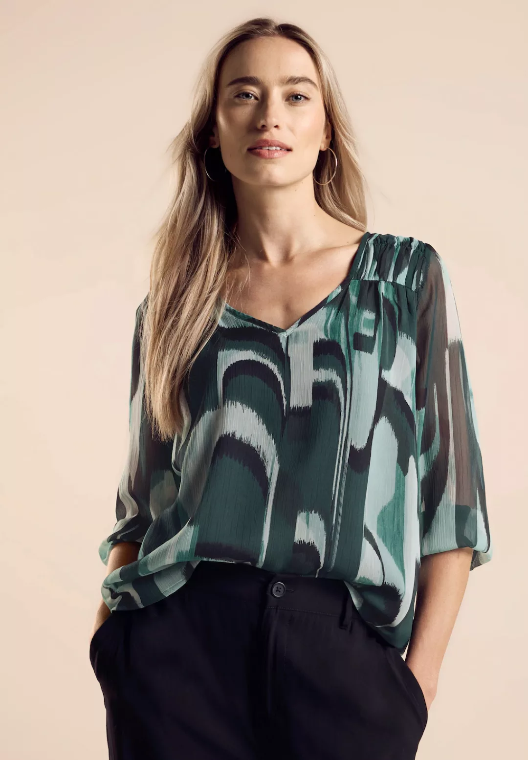 STREET ONE Chiffonbluse, mit All-Over Print günstig online kaufen