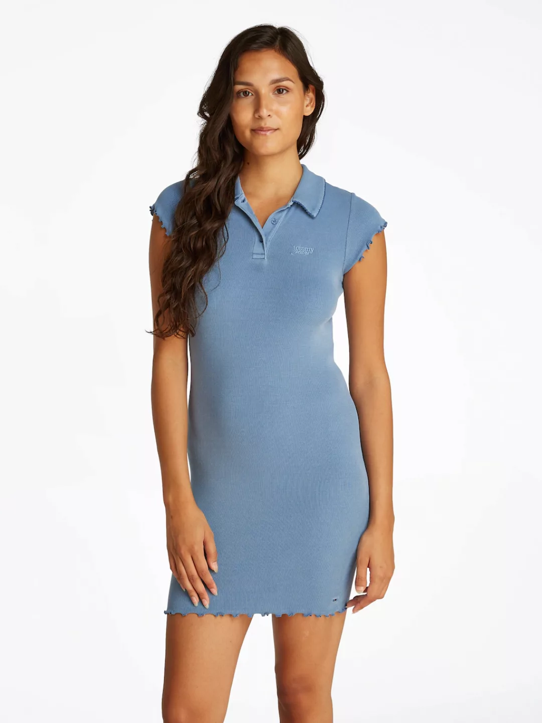 Tommy Jeans Polokleid "TJW GMD RIB POLO SS DRESS", mit gerippter Struktur, günstig online kaufen