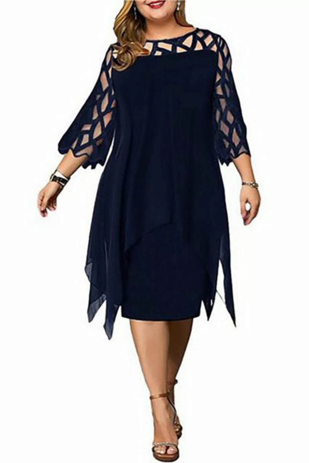 BlauWave Cocktailkleid Damen Übergröße Abendkleid mit Chiffon (1-tlg) elega günstig online kaufen