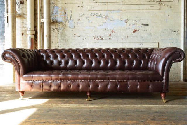 Xlmoebel 4-Sitzer Neues Chesterfield-Designsofa mit 4 Sitzen aus Leder, 1 T günstig online kaufen