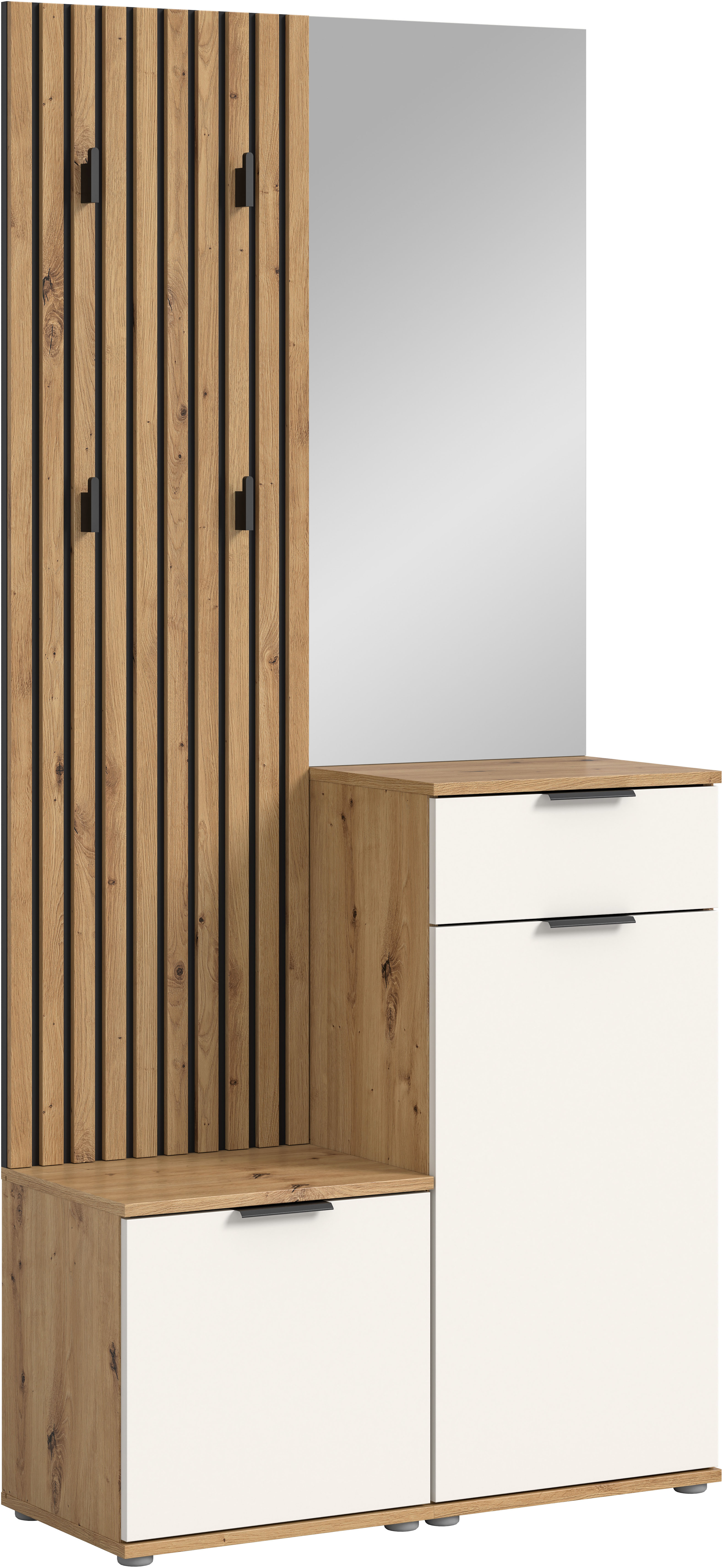 HBZ Kompaktgarderobe "Simple mit Spiegel, Flurgarderobe BxHxT 88x195x35 cm" günstig online kaufen