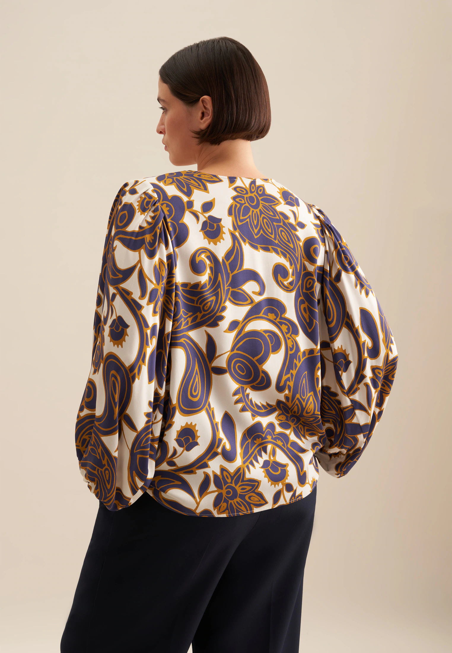 seidensticker Shirtbluse "Schwarze Rose", 3/4-Arm V-Neck Paisley günstig online kaufen