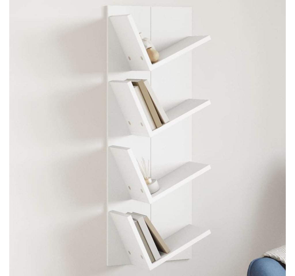 vidaXL Bücherregal Wand-Bücherregal mit 4 Fächern Weiß 33x16x90 cm günstig online kaufen