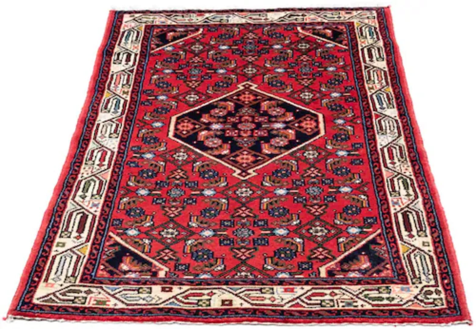 morgenland Wollteppich »Hamadan Medaillon Rosso chiaro 114 x 80 cm«, rechte günstig online kaufen