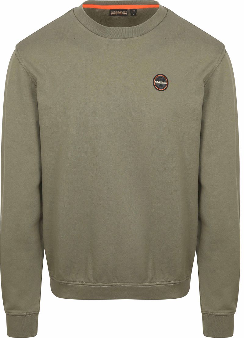 Napapijri Badge Sweater Olivgrün - Größe XXL günstig online kaufen