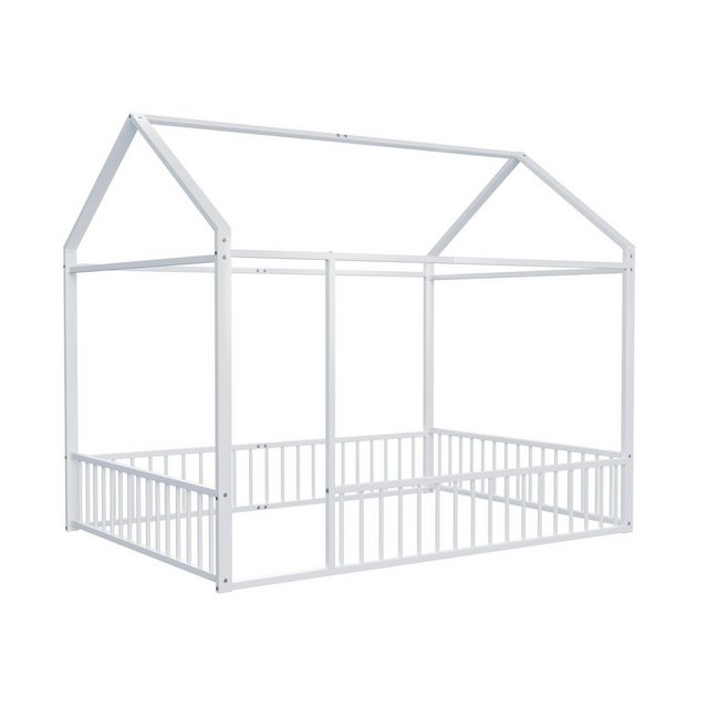 Gotagee Kinderbett Jugendbett 140x200 Hausbett mit Zaun Bettgestell Metallb günstig online kaufen