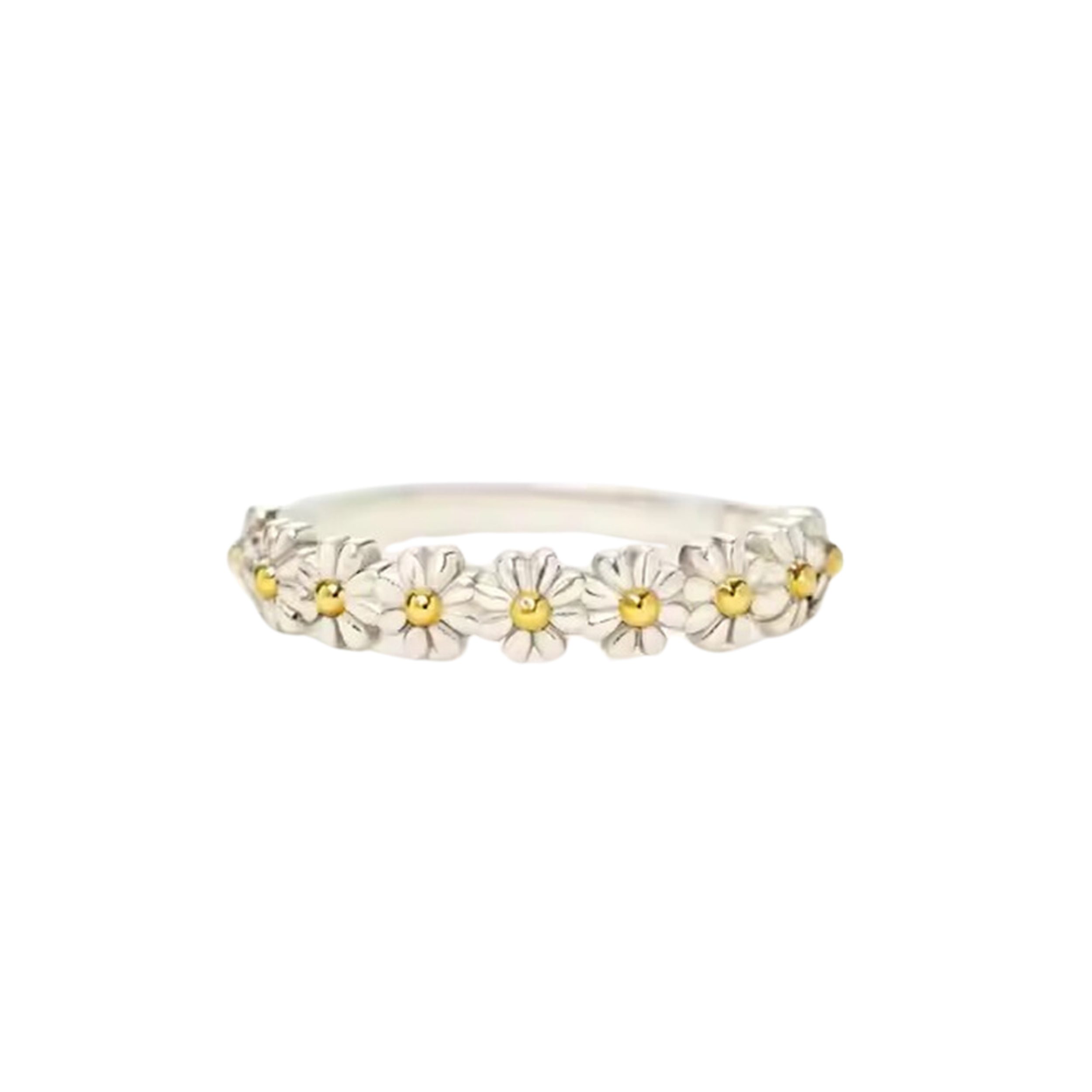 Runde Perlé Fingerring Happy Daisy, Verstellbarer günstig online kaufen