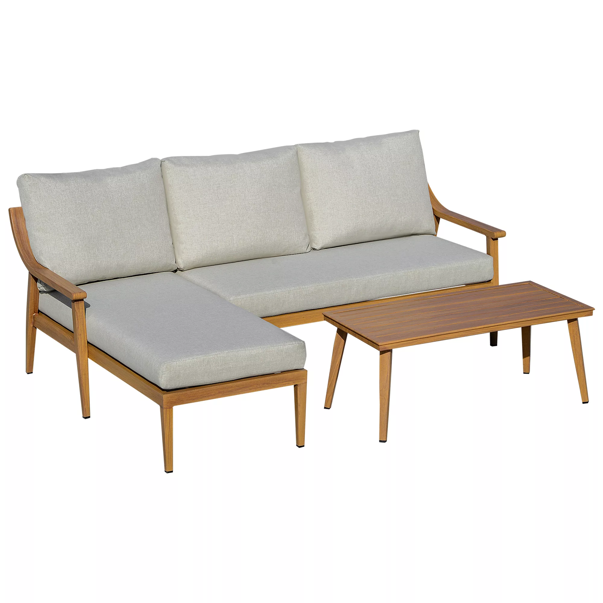 Outsunny Gartenmöbel Set für 3 Personen mit Chaiselongue Doppelsofa und Tis günstig online kaufen