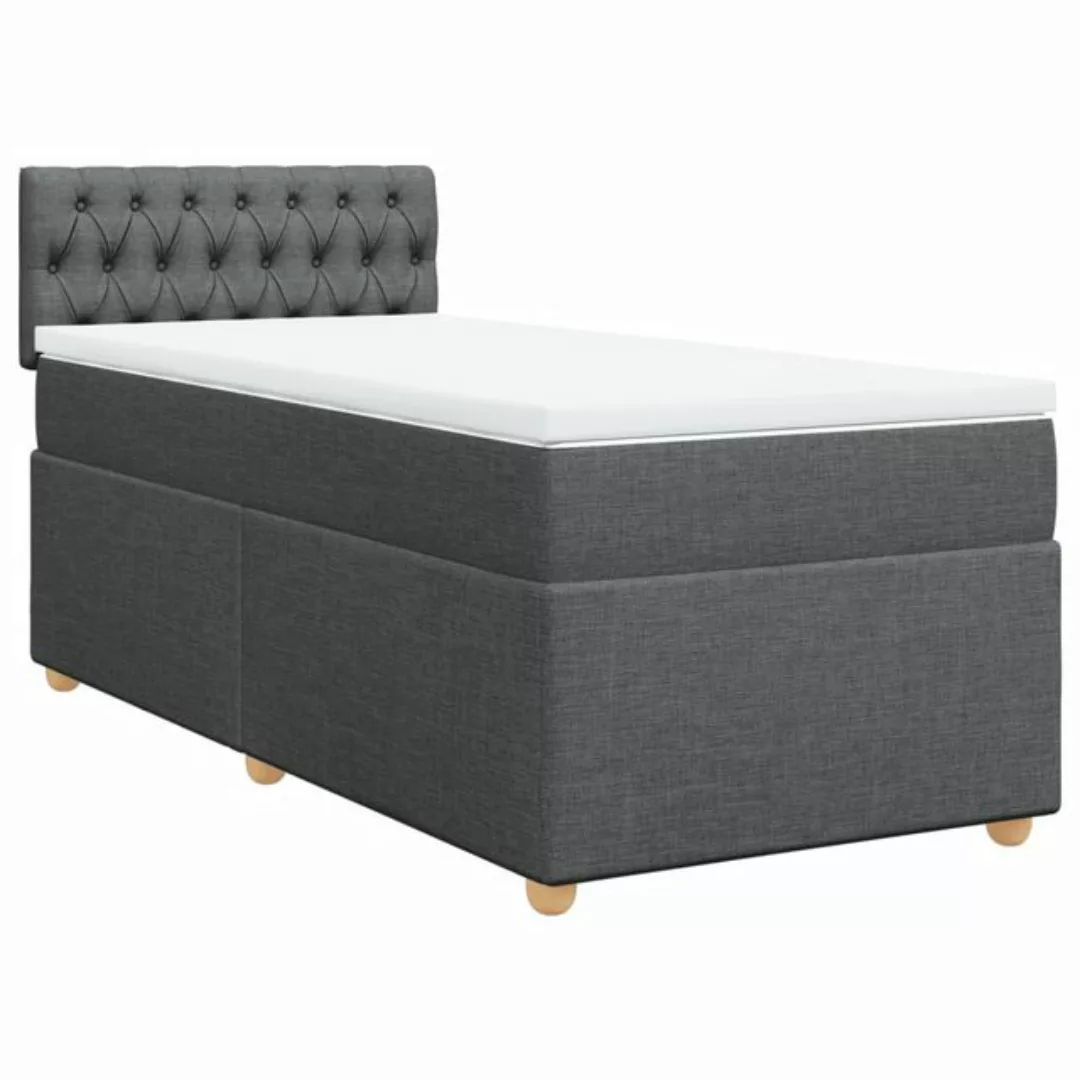 vidaXL Bett Boxspringbett mit Matratze Dunkelgrau 80x200 cm Stoff günstig online kaufen