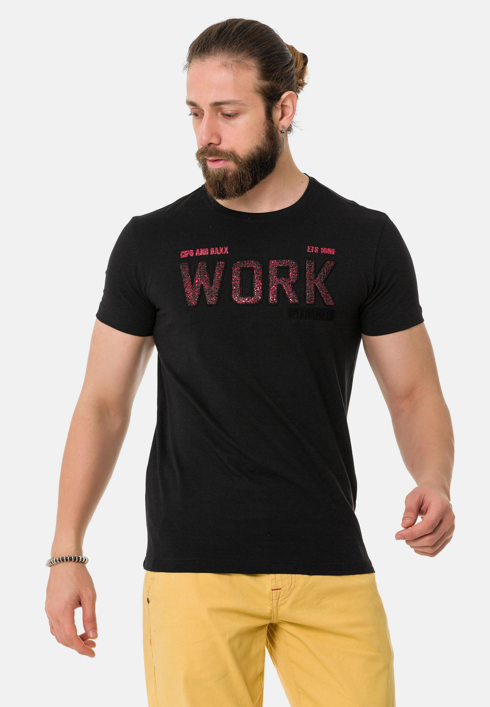 Cipo & Baxx T-Shirt "T-Shirt", mit Rundhals-Ausschnitt günstig online kaufen