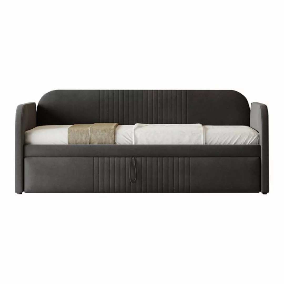 HAUSS SPOLE Polsterbett 90/180x190 cm Ausziehbares Schlafsofa mit Streifen, günstig online kaufen