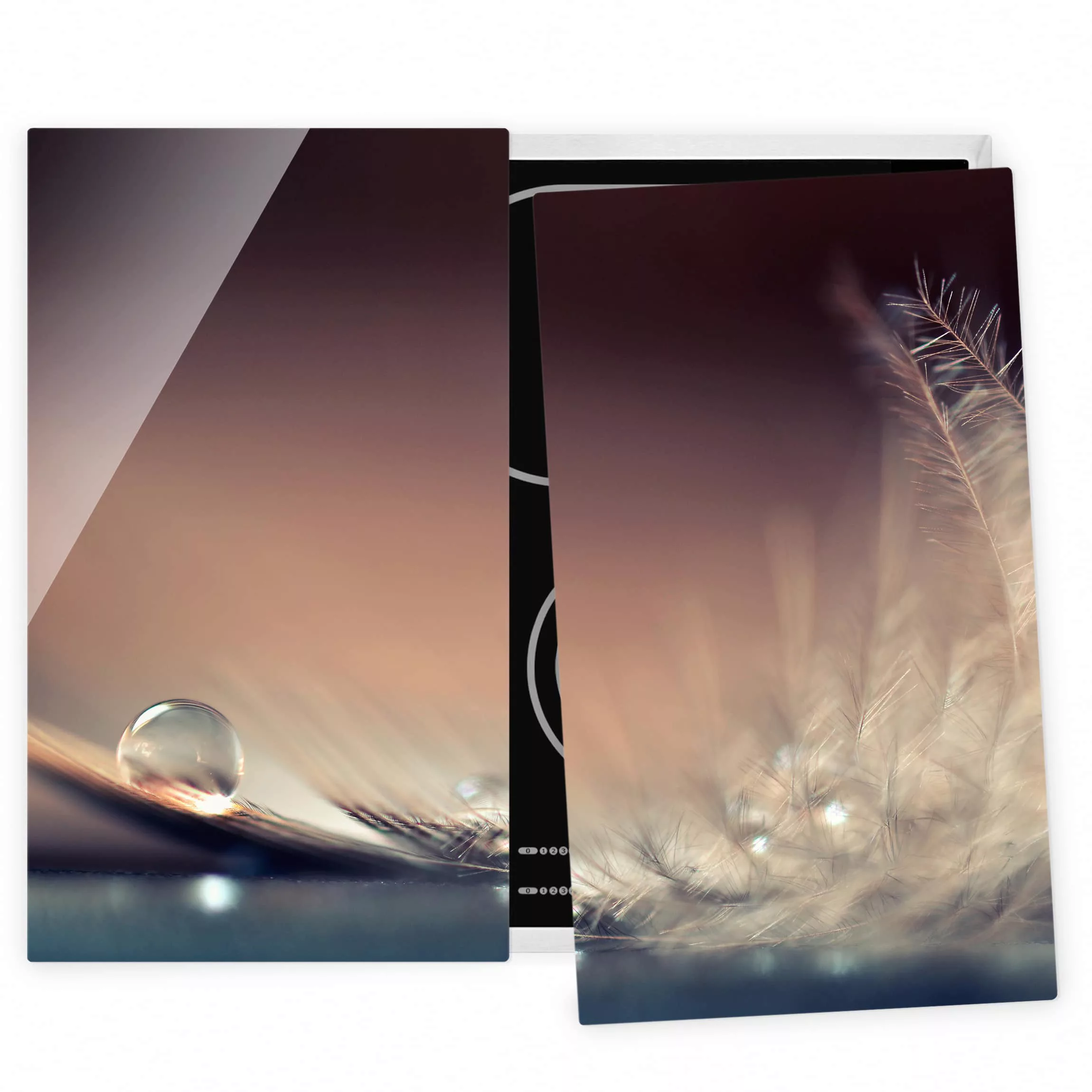 2-teilige Herdabdeckplatte Glas Blumen Story of a Waterdrop günstig online kaufen
