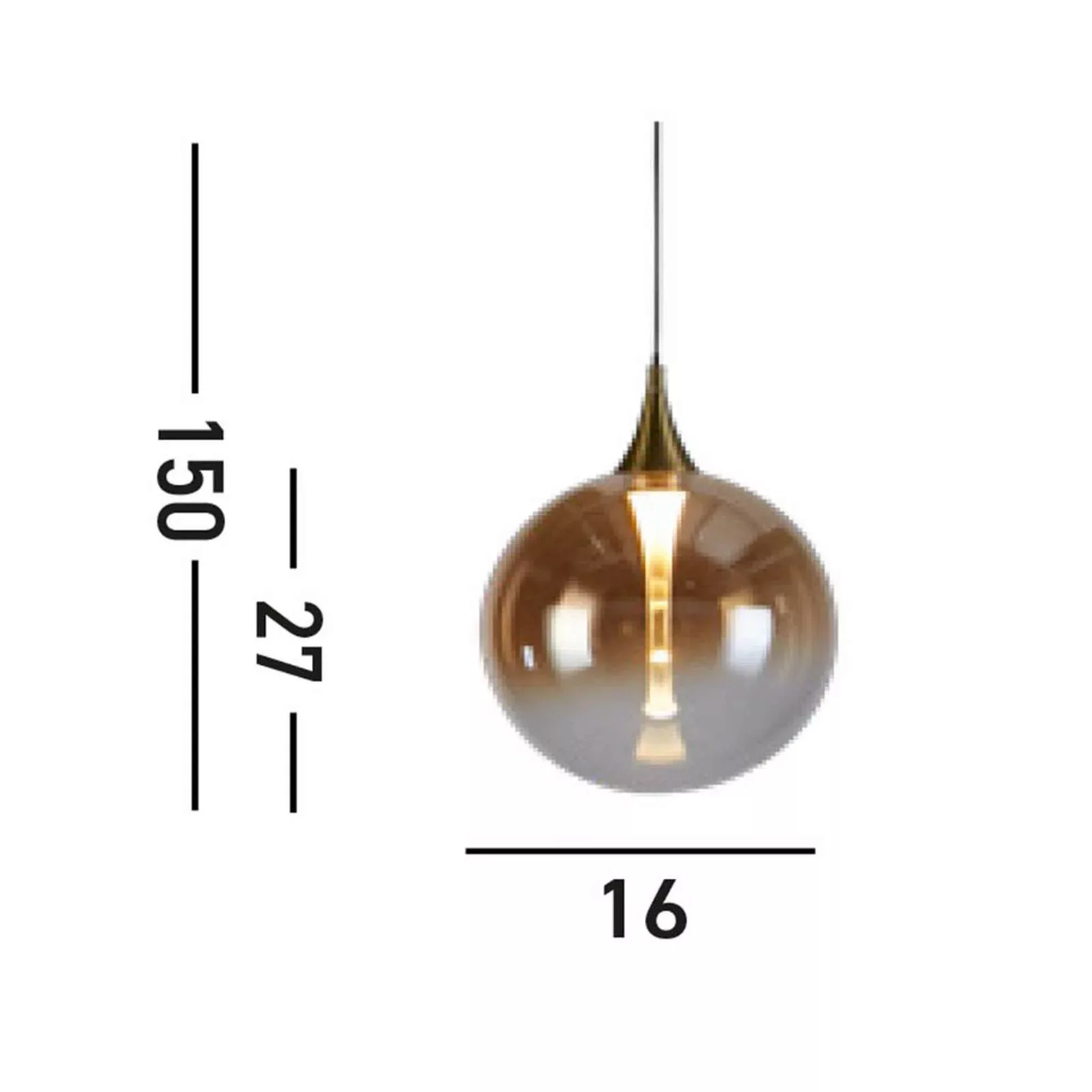 LED-Hängeleuchte Alchemy, 1-fl., schwarz, bernstein, Glas günstig online kaufen