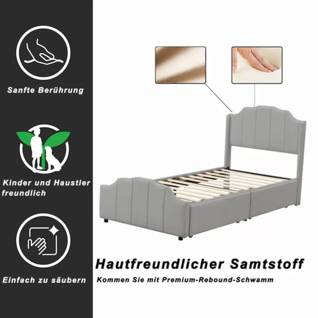 OKWISH Bett Polsterbett, Doppelbett Jugendbett Gästebett günstig online kaufen