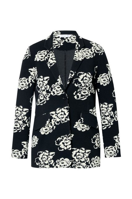 MIAMODA Blusenblazer Jersey-Blazer schmale Form Jacquard Blumenmuster günstig online kaufen