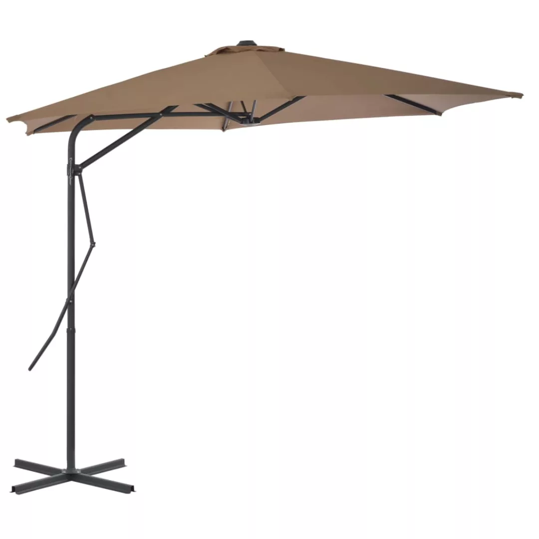 Sonnenschirm Mit Stahlmast 300 Cm Taupe günstig online kaufen