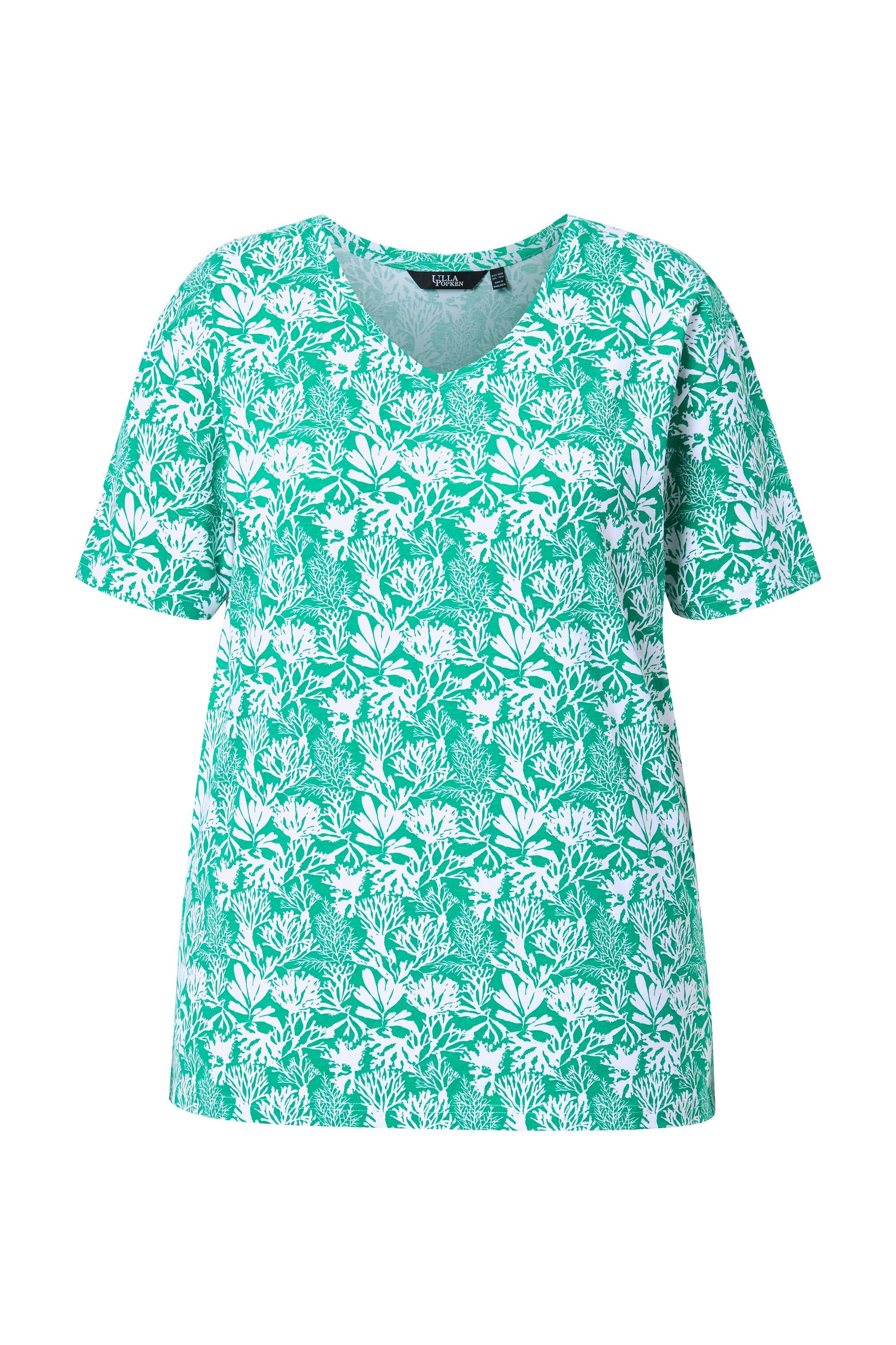 Ulla Popken T-Shirt T-Shirt floraler Druck günstig online kaufen