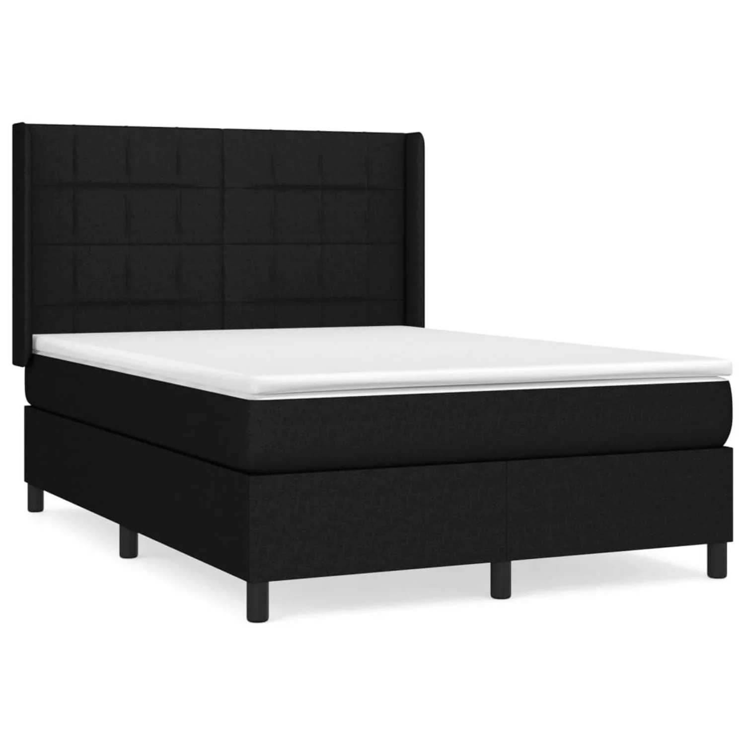 vidaXL Boxspringbett mit Matratze Schwarz 140x200 cm Stoff1467168 günstig online kaufen