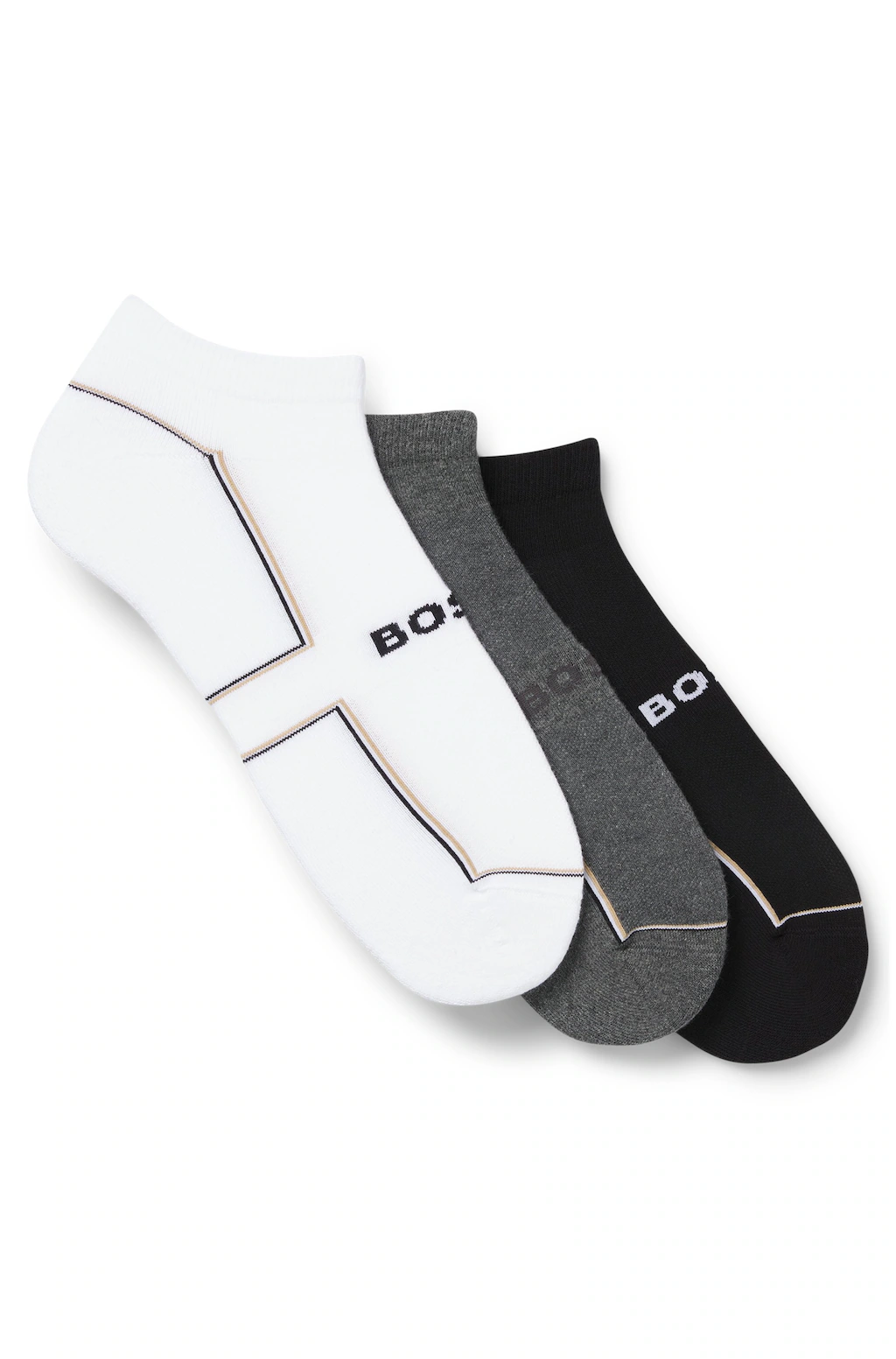 BOSS Sneakersocken "3PAS iconic plush CC", (3 Paar), kontrastfarbene Detail günstig online kaufen