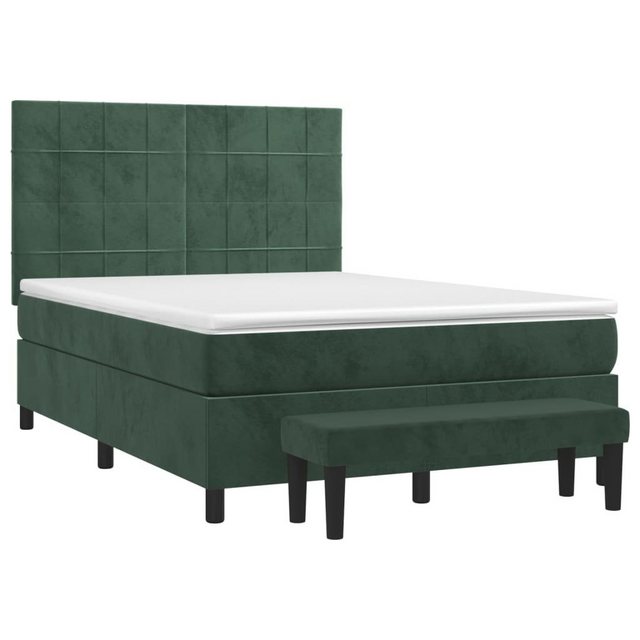 vidaXL Boxspringbett Boxspringbett mit Matratze und Fusshocker Samt (140 x günstig online kaufen