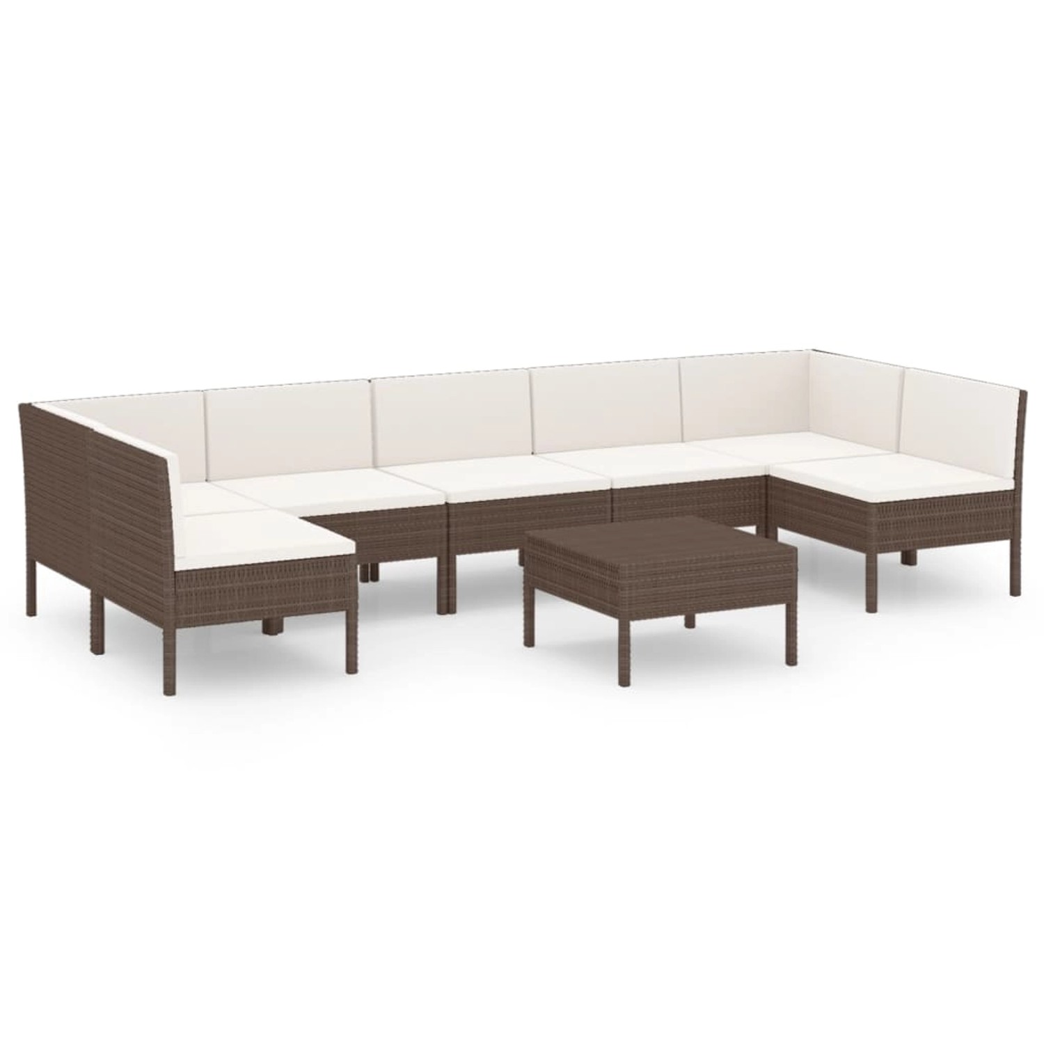 vidaXL 8-tlg Garten-Lounge-Set mit Auflagen Poly Rattan Braun Modell 20 günstig online kaufen