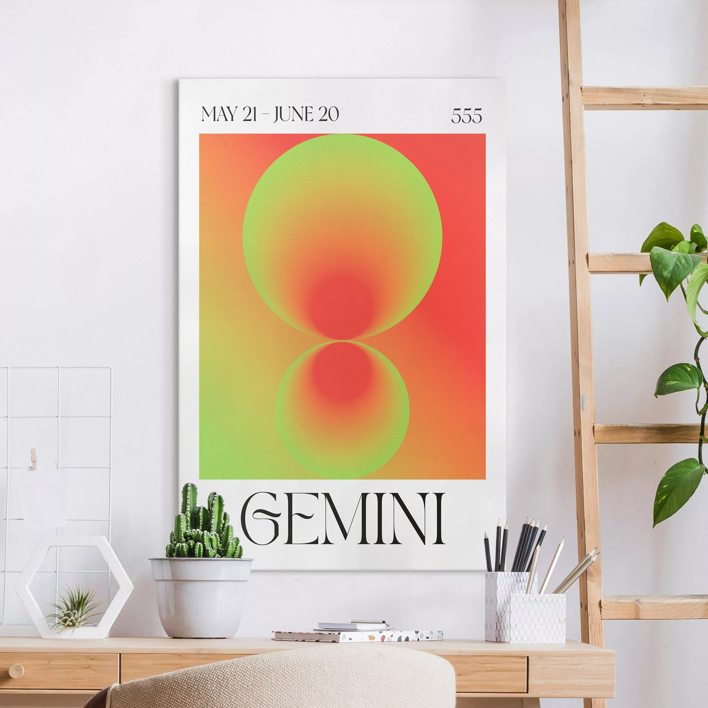 Leinwandbild Zwillinge - Neon Poster günstig online kaufen