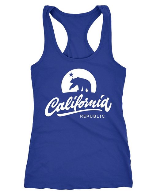 Neverless Tanktop Damen Tank-Top California Republic Bear Kalifornien Bär S günstig online kaufen