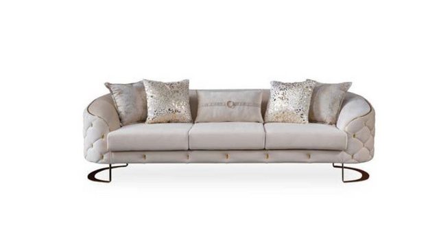 Xlmoebel Sofa Weißes Chesterfield Sofa 3-Sitzer elegante Möbel Polster Neu, günstig online kaufen