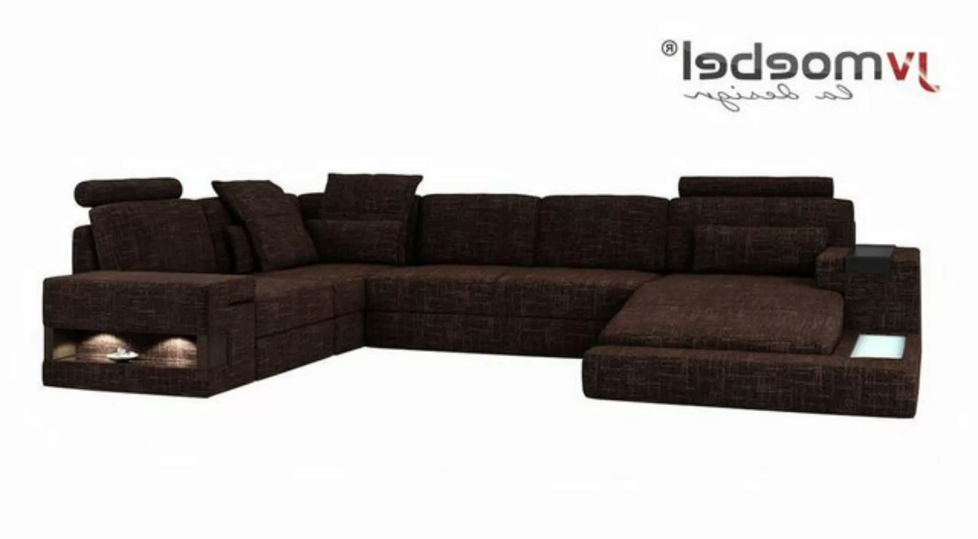 Xlmoebel Ecksofa Modernes U-förmiges Ledersofa mit Stoffbezug in Eckform, D günstig online kaufen