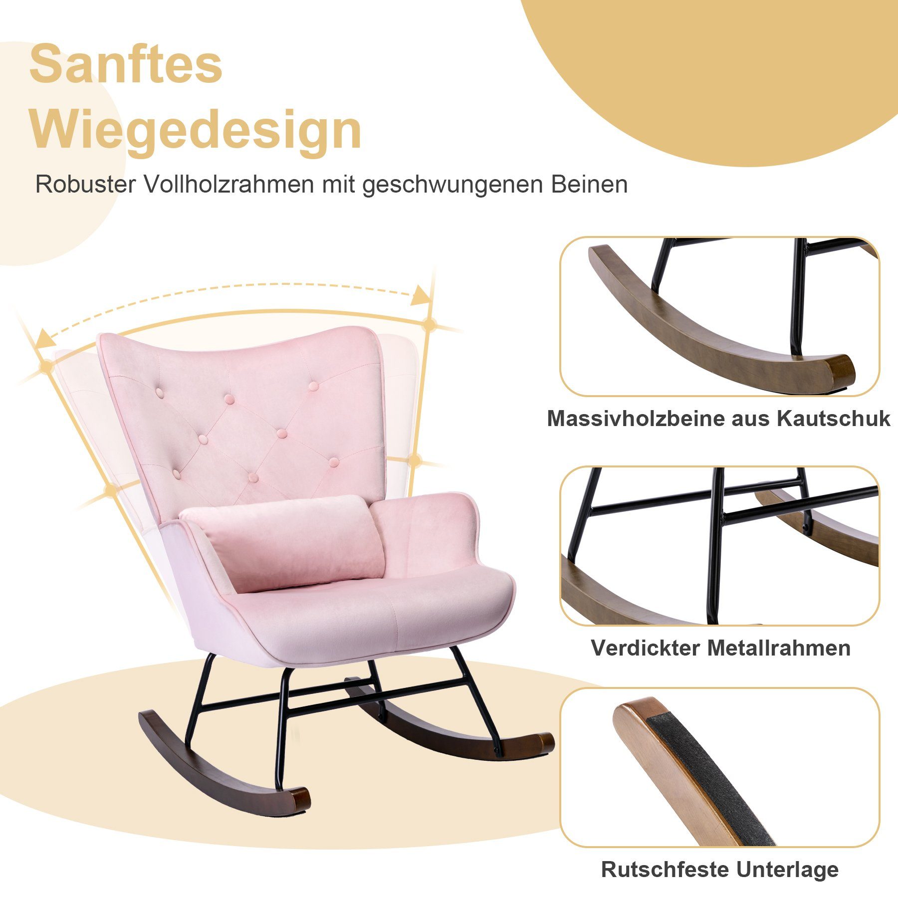 HomeMiYN Schaukelstuhl Schaukelstuhl Wohnzimmer Samt mit günstig online kaufen